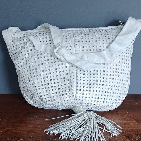 Vintage 80's BRIO Leather Purse With Huge Tassel